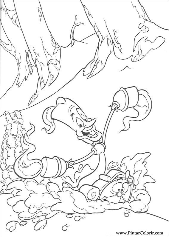Pintar e Colorir A Bela E O Monstro - Desenho 016