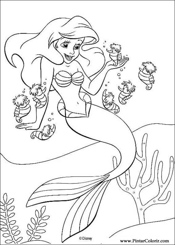 Princesa da Disney Ariel, A Pequena Sereia Pintando Desenho