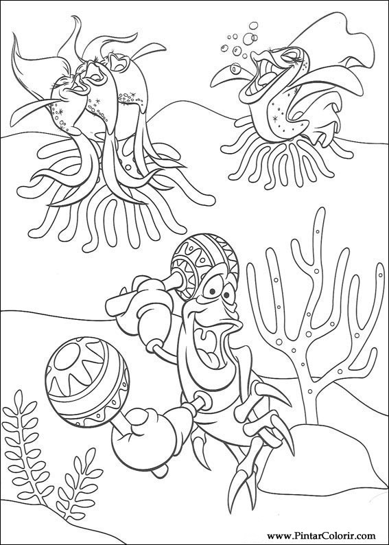 Pintar e Colorir A Pequena Sereia - Desenho 033