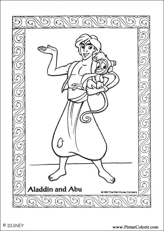 Pintar e Colorir Aladino - Desenho 019