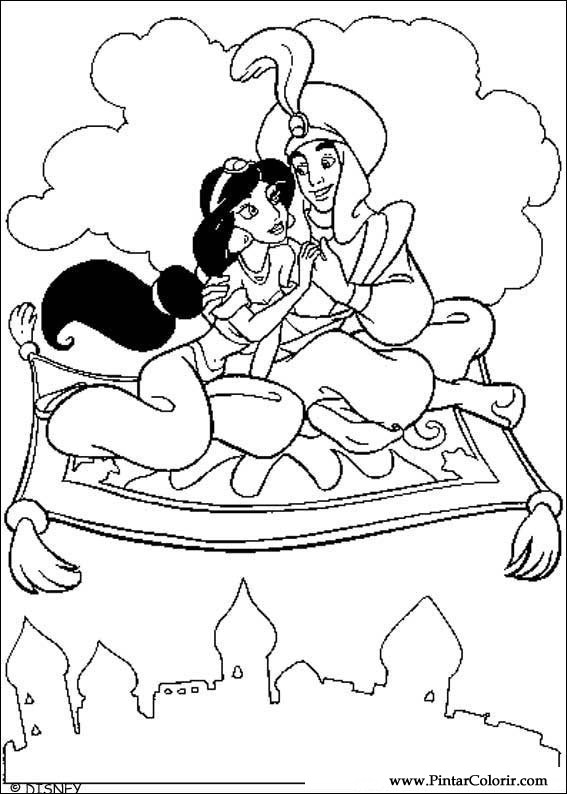 Pintar e Colorir Aladino - Desenho 028