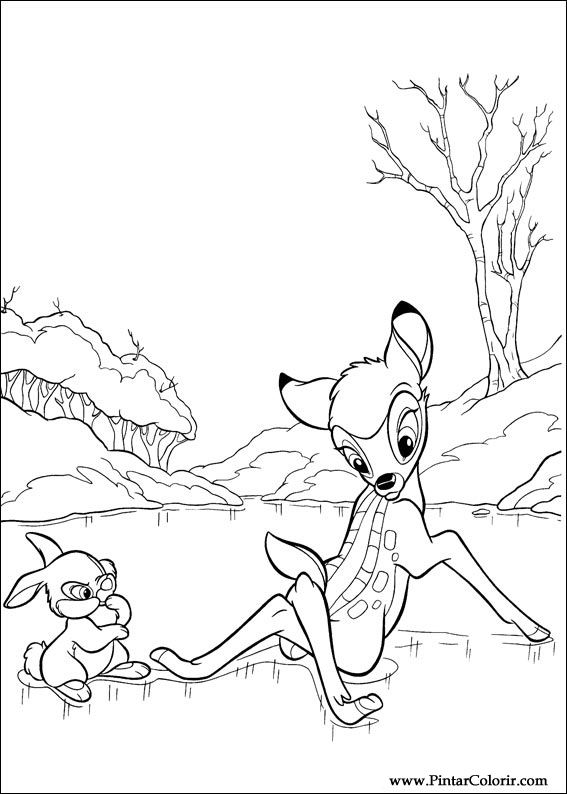 Pintar e Colorir Bambi 2 - Desenho 001