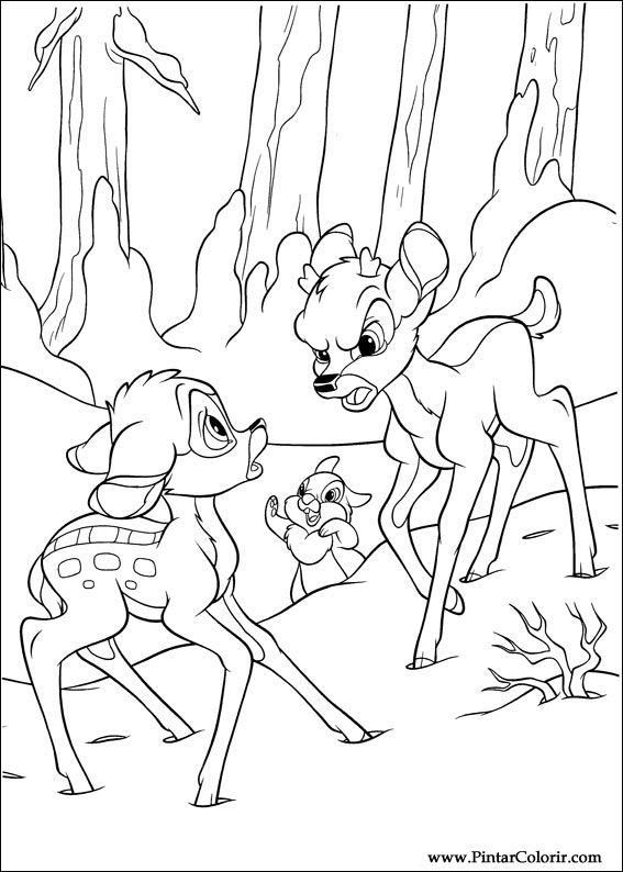 Pintar e Colorir Bambi 2 - Desenho 009
