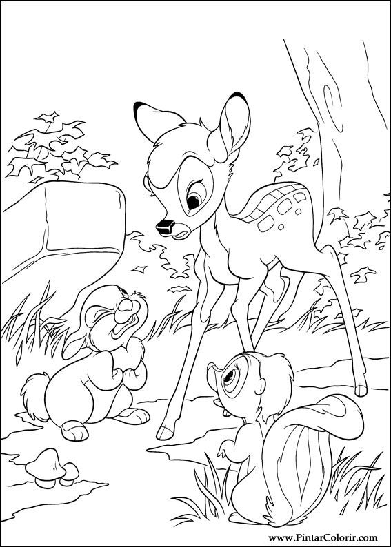 Pintar e Colorir Bambi 2 - Desenho 011