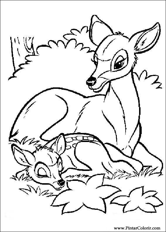 Pintar e Colorir Bambi - Desenho 001