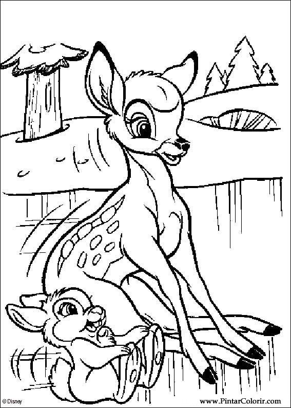 Pintar e Colorir Bambi - Desenho 002