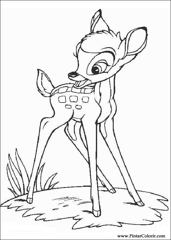 Pintar e Colorir Bambi - Desenho 004