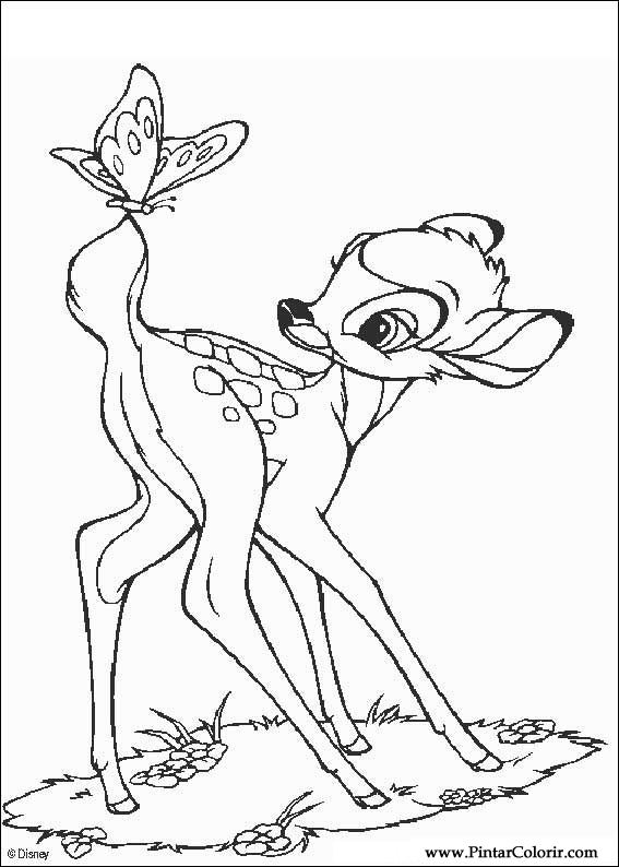 Pintar e Colorir Bambi - Desenho 007