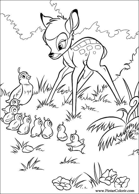 Pintar e Colorir Bambi - Desenho 016