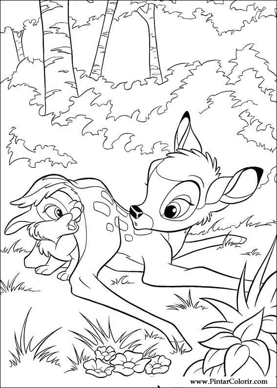 Pintar e Colorir Bambi - Desenho 018