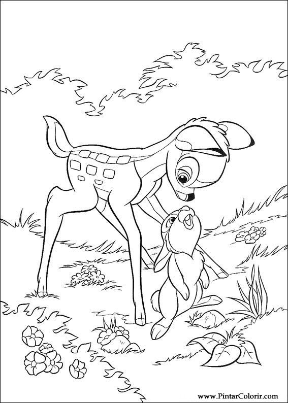 Pintar e Colorir Bambi - Desenho 020