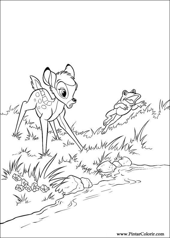 Pintar e Colorir Bambi - Desenho 022