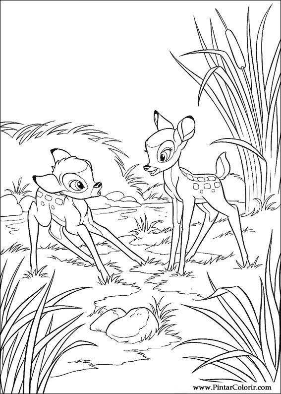 Pintar e Colorir Bambi - Desenho 023