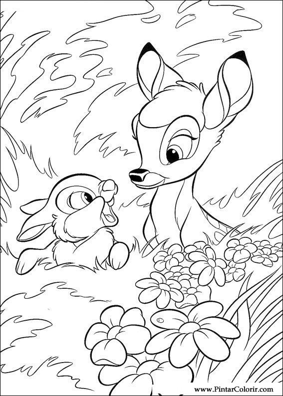Pintar e Colorir Bambi - Desenho 028