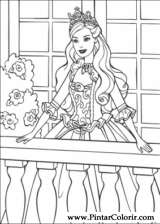 Pintar e Colorir Barbie Princesa - Desenho 007