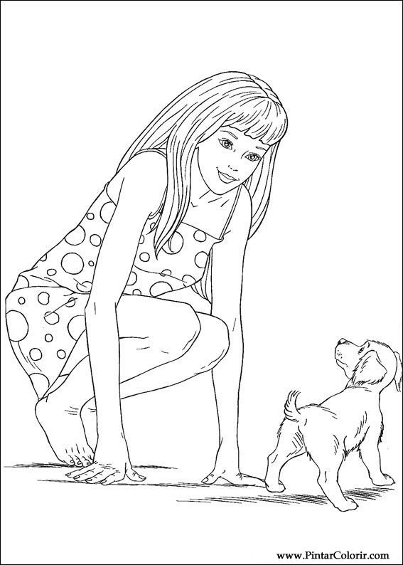 Pintar e Colorir Barbie - Desenho 034