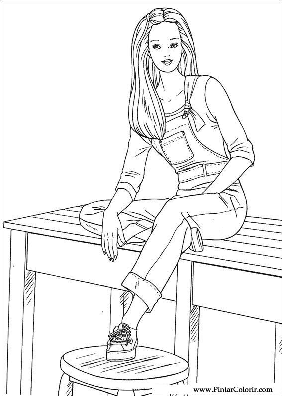 desenhos para colorir barbie  Barbie coloring, Barbie coloring pages,  Fashion design coloring book