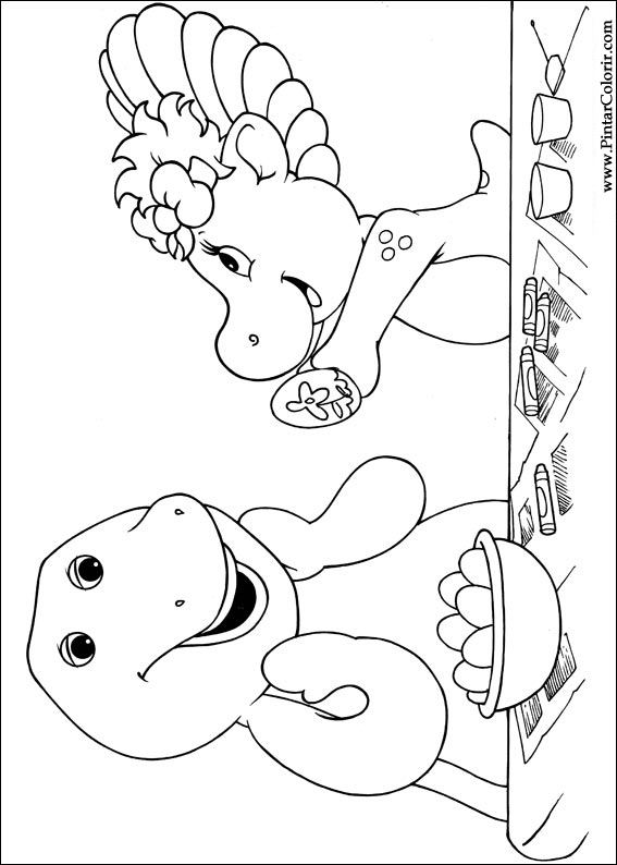 Pintar e Colorir Barney - Desenho 011