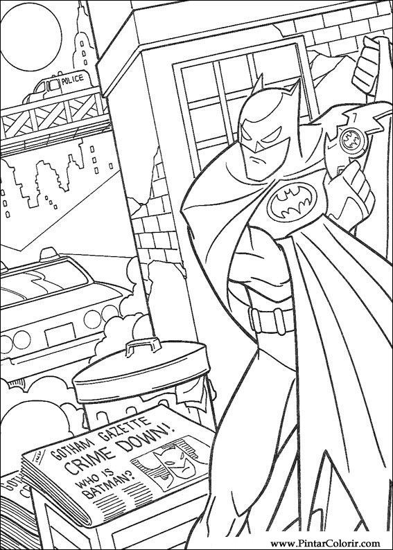 Pintar e Colorir Batman - Desenho 087