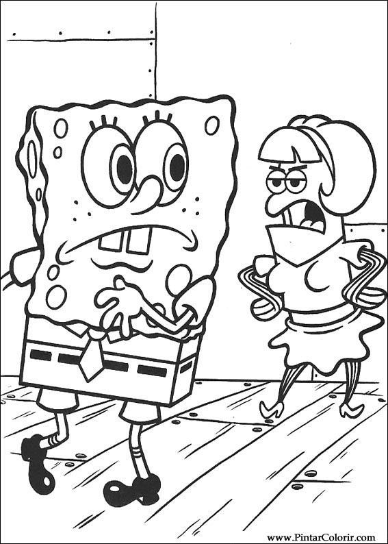 Pintar e Colorir Bob Esponja - Desenho 013