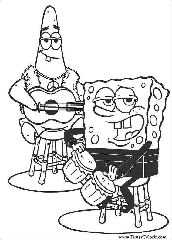 Pintar e Colorir Bob Esponja - Desenho 014