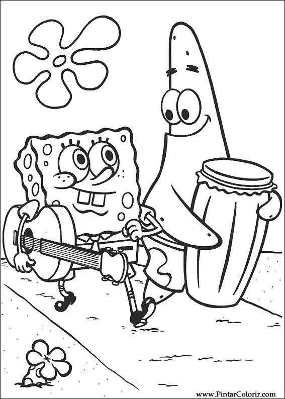 Pintar e Colorir Bob Esponja - Desenho 015