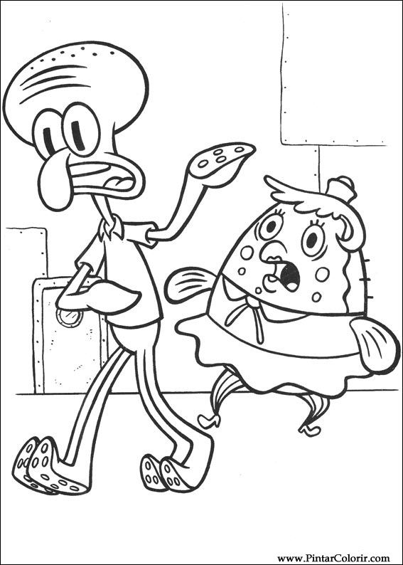 Tekeningen te schilderen & Kleur SpongeBob - Print Design 037