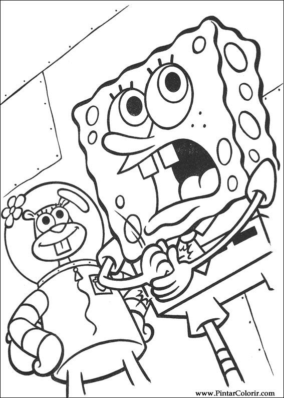 Pintar e Colorir Bob Esponja - Desenho 043