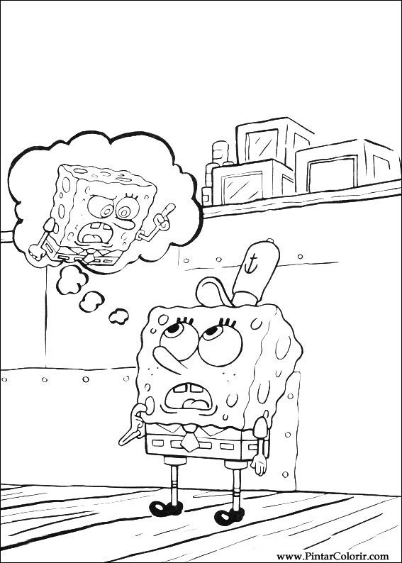 Pintar e Colorir Bob Esponja - Desenho 065