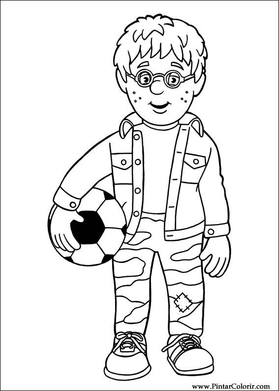 Happy Fireman Sam Coloring Page  ColoringAll