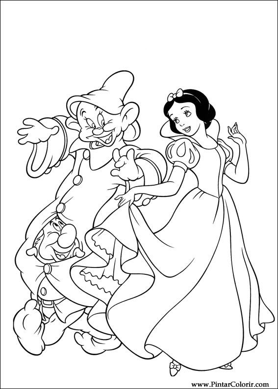 Pintar e Colorir Branca De Neve - Desenho 001