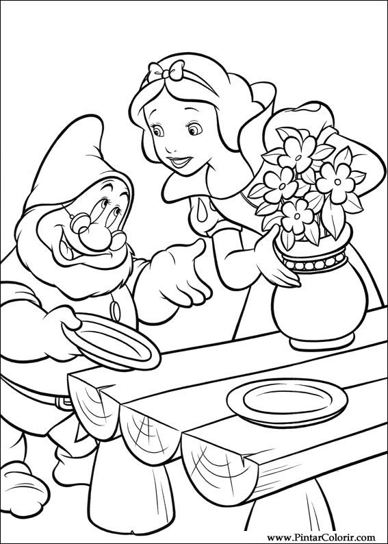 Pintar e Colorir Branca De Neve - Desenho 004