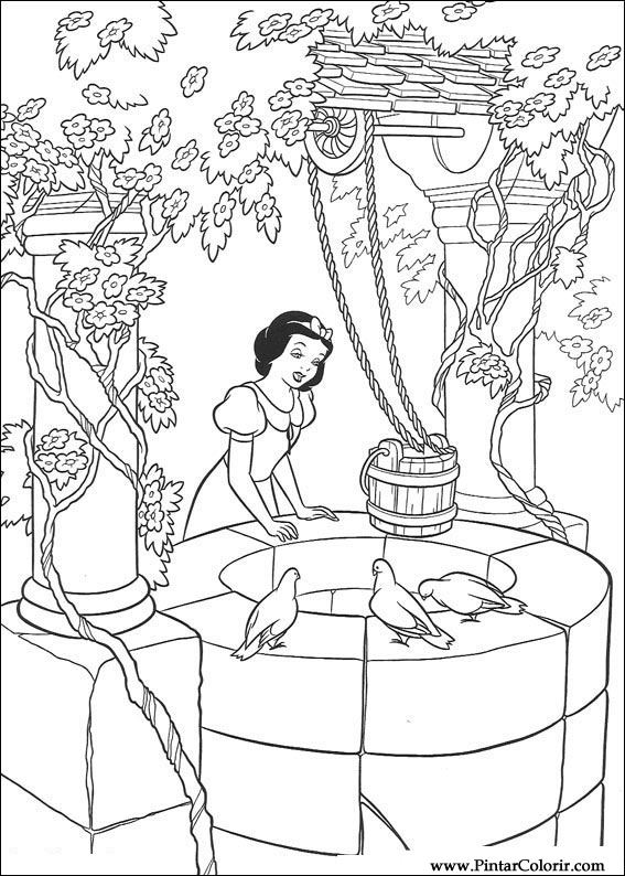 Pintar e Colorir Branca De Neve - Desenho 017