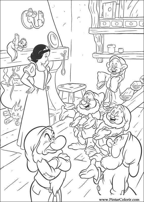 Pintar e Colorir Branca De Neve - Desenho 026