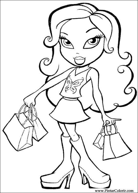 Drawings To Paint & Colour Bratz - Print Design 009