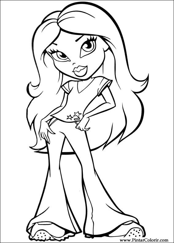 Desenhos para colorir, desenhar e pintar : Desenhos da princesa bratz para  colorir