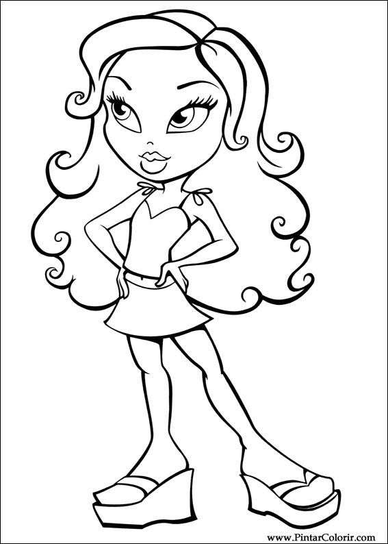 Dibujos para pintar y Color Bratz - Diseño de impresión 046