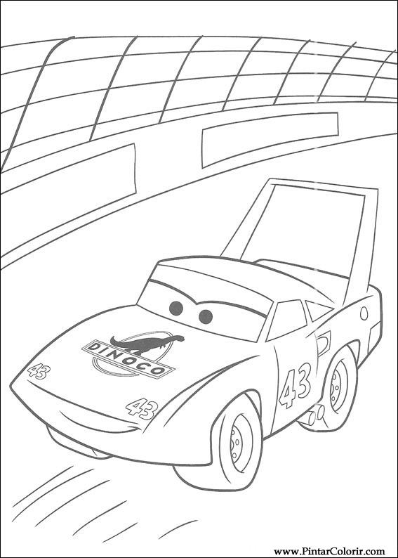 Pintar e Colorir Carros - Desenho 008