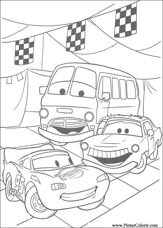 Pintar e Colorir Carros - Desenho 022