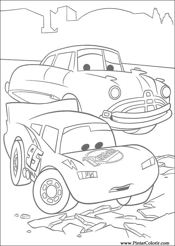 Pintar e Colorir Carros - Desenho 032