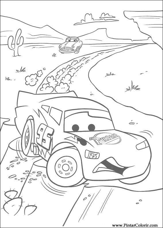 Pintar e Colorir Carros - Desenho 043