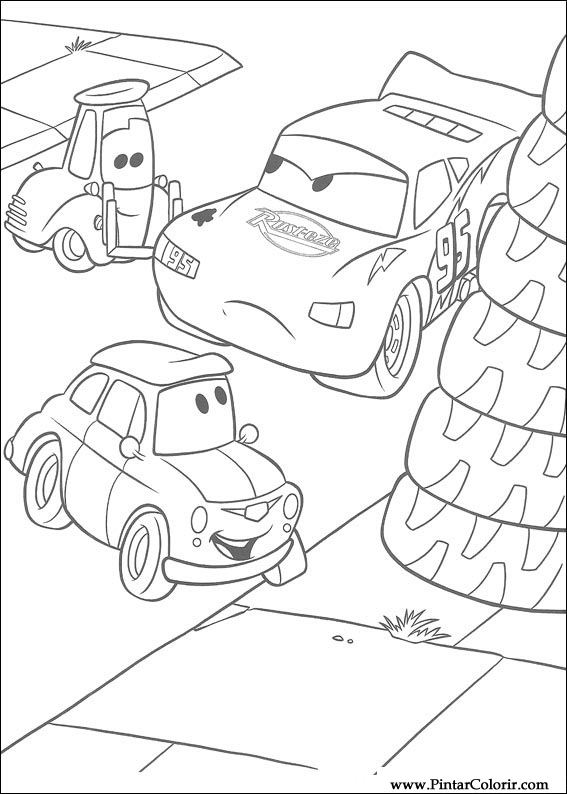 Pintar e Colorir Carros - Desenho 044