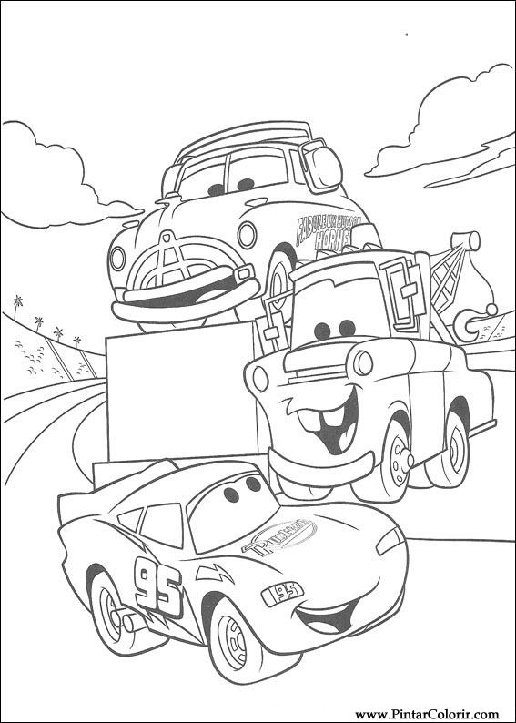 Pintar e Colorir Carros - Desenho 087