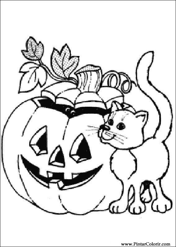 Drawings To Paint & Colour Halloween - Print Design 023