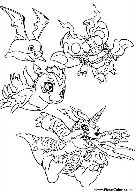 Pintar e Colorir Digimon - Desenho 002