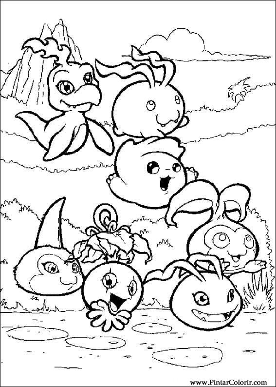 Pintar e Colorir Digimon - Desenho 014