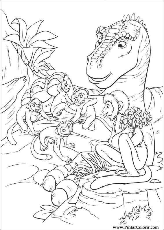 Pintar e Colorir Dinossauro - Desenho 004