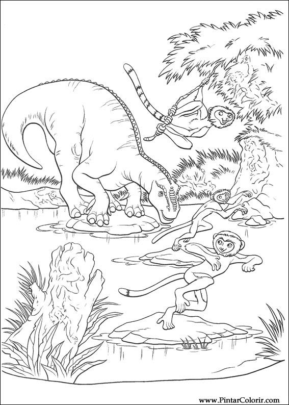 Desenhos Para Pintar e Colorir Dinossauro - Imprimir Desenho 024