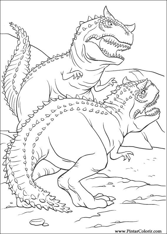 Drawings To Paint & Colour Dinosaur - Print Design 011