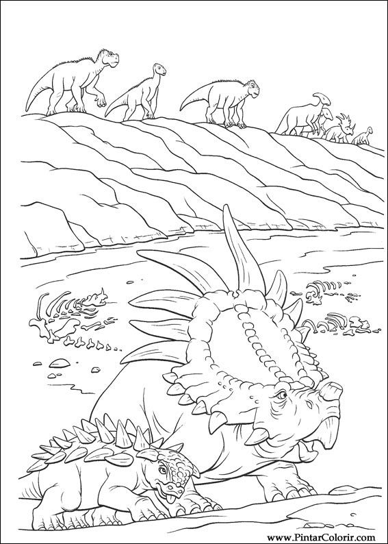 Pintar e Colorir Dinossauro - Desenho 012